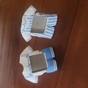Two's Company Set of Two Picture Frames Baby Boy Nursery  Blue & White John-John